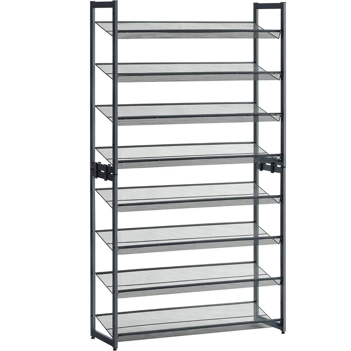 SONGMICS Raft de depozitare pantofi, pe 8 nivele, cu polite reglabile, pentru 32-40 de perechi, 31x92x163cm, gri
