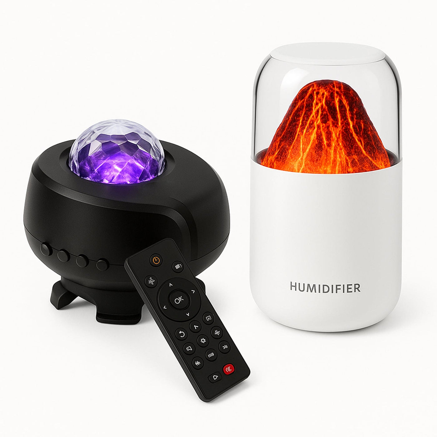 Pachet Relaxare Timebox, : Lampa de veghe proiector stele, galaxii, Alb - Imagine 1