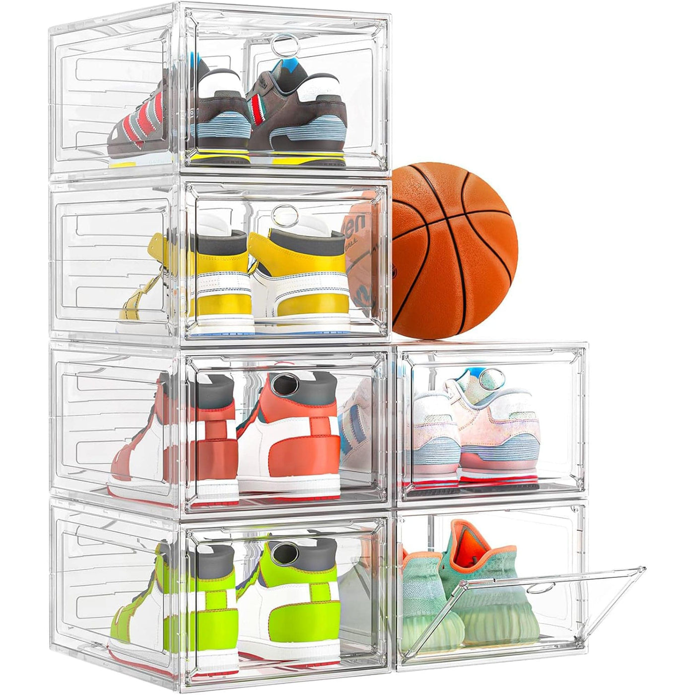 Set 6 Cutii Organizatoare de Pantofi din Plastic, Transparent - Imagine 1