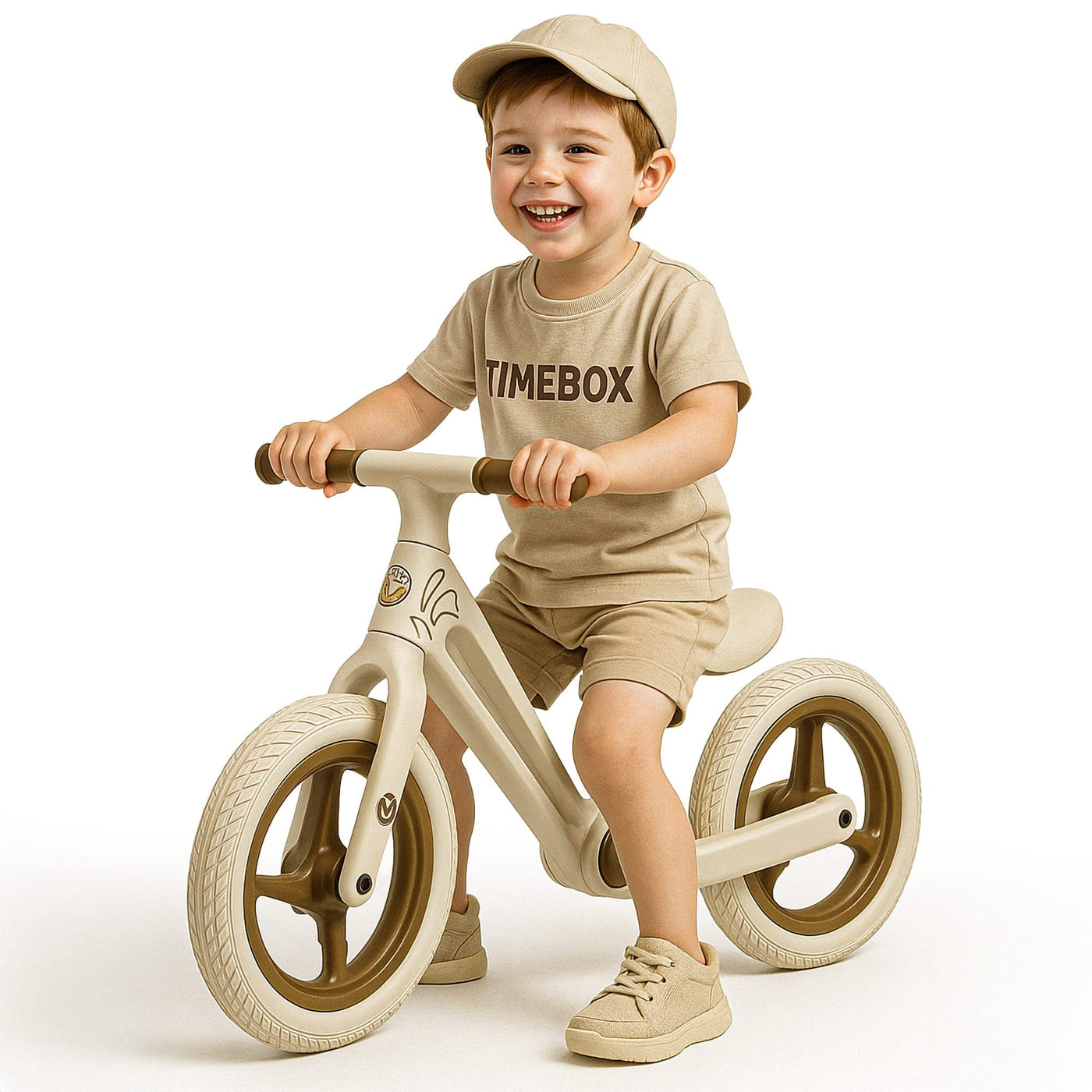 Bicicleta de Echilibru Fara Pedale pentru Copii 2-6 Ani, Crem - Imagine 1