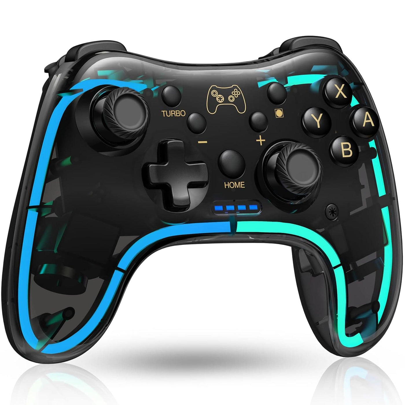 Gamepad Wireless Timebox, PC si Telefon, Ergonomic, Vibratii, Transparent - Imagine 1
