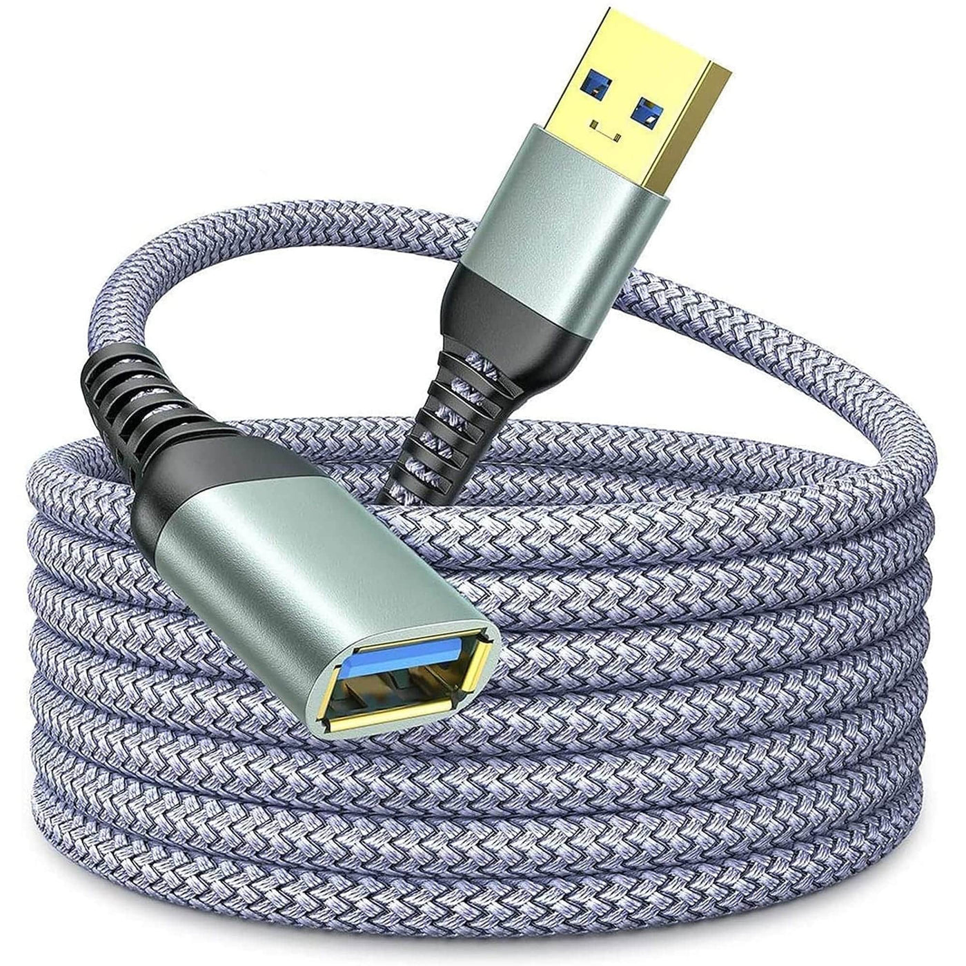 Cablu Extender Timebox, USB-mama la USB-tata 3, Placat cu aur, Gri - Imagine 1