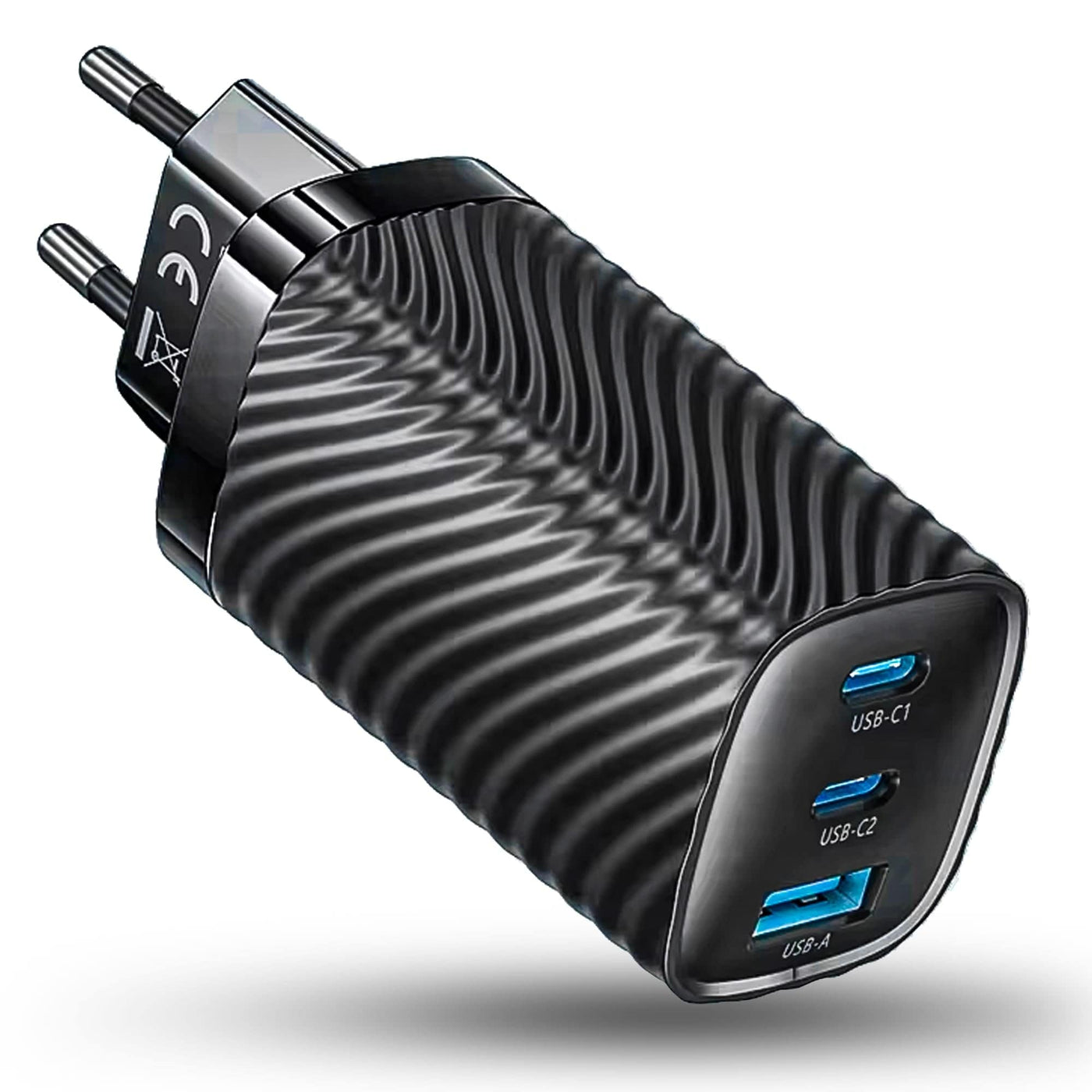 Incarcator Retea Timebox, 3 Porturi, 65W, 2 x Type-C, 1 x USB , C 3, Negru - Imagine 1