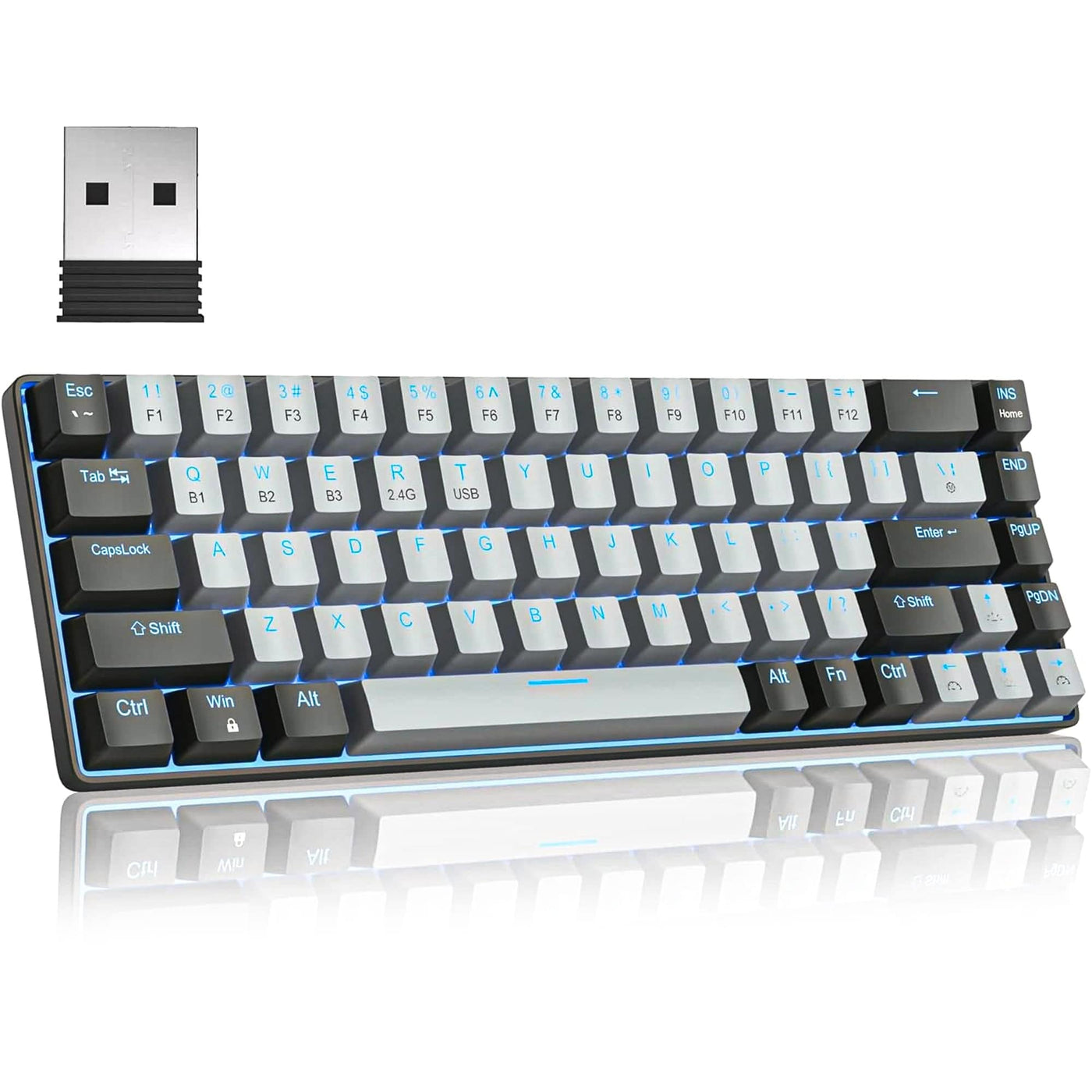 Tastatura Mecanica Gaming Timebox, Red Swtich, 65%, Wireless, Lumini LED - Imagine 1