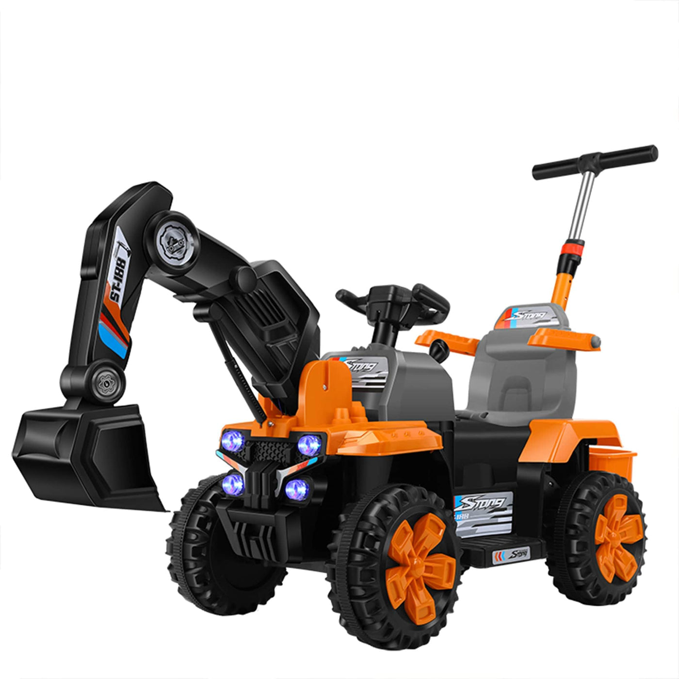 Excavator electric copii, 4 roti off-road, Brat excavare functional - Imagine 1