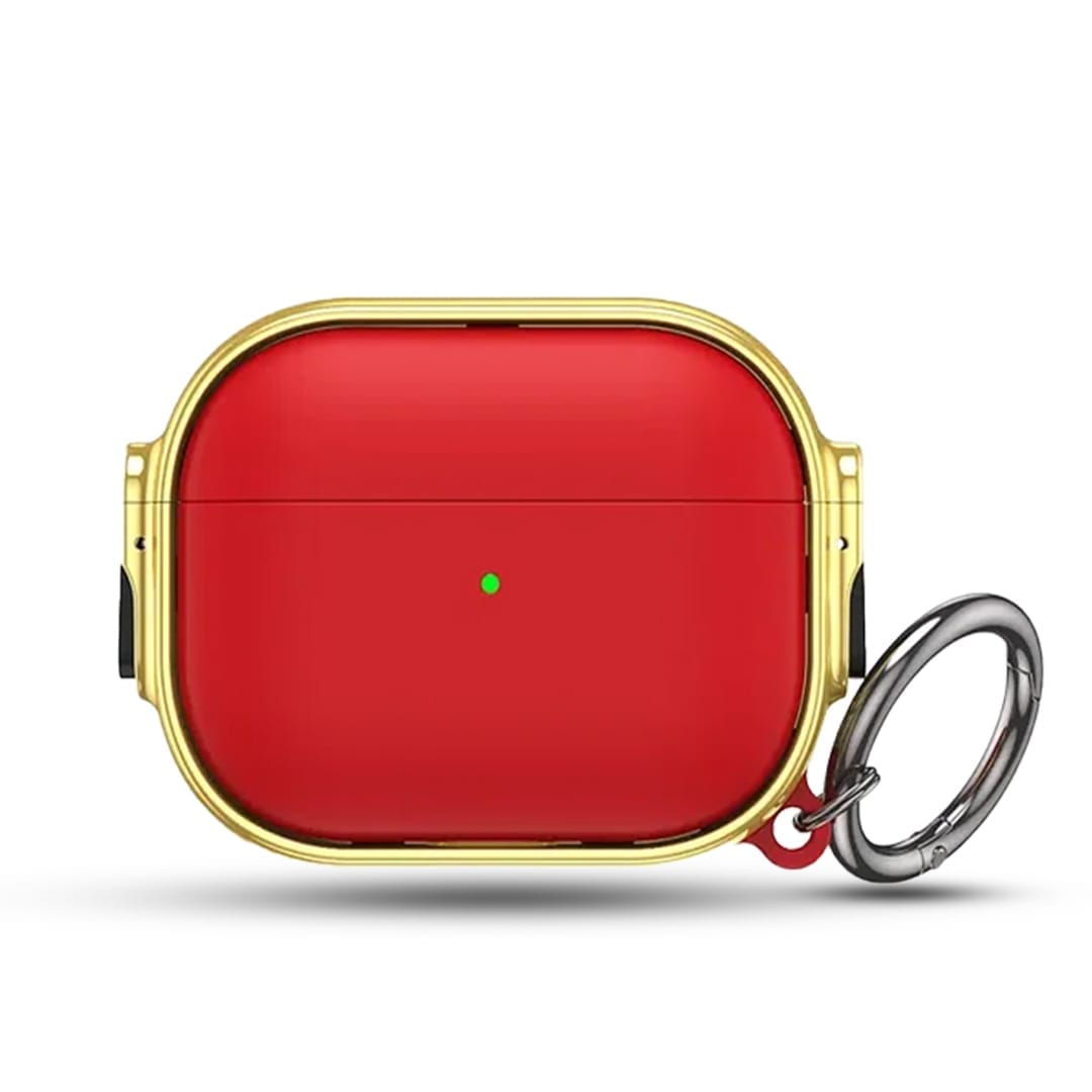 Husa de protectie pentru Apple Airpods Pro, Rosu/, Auriu - Imagine 1