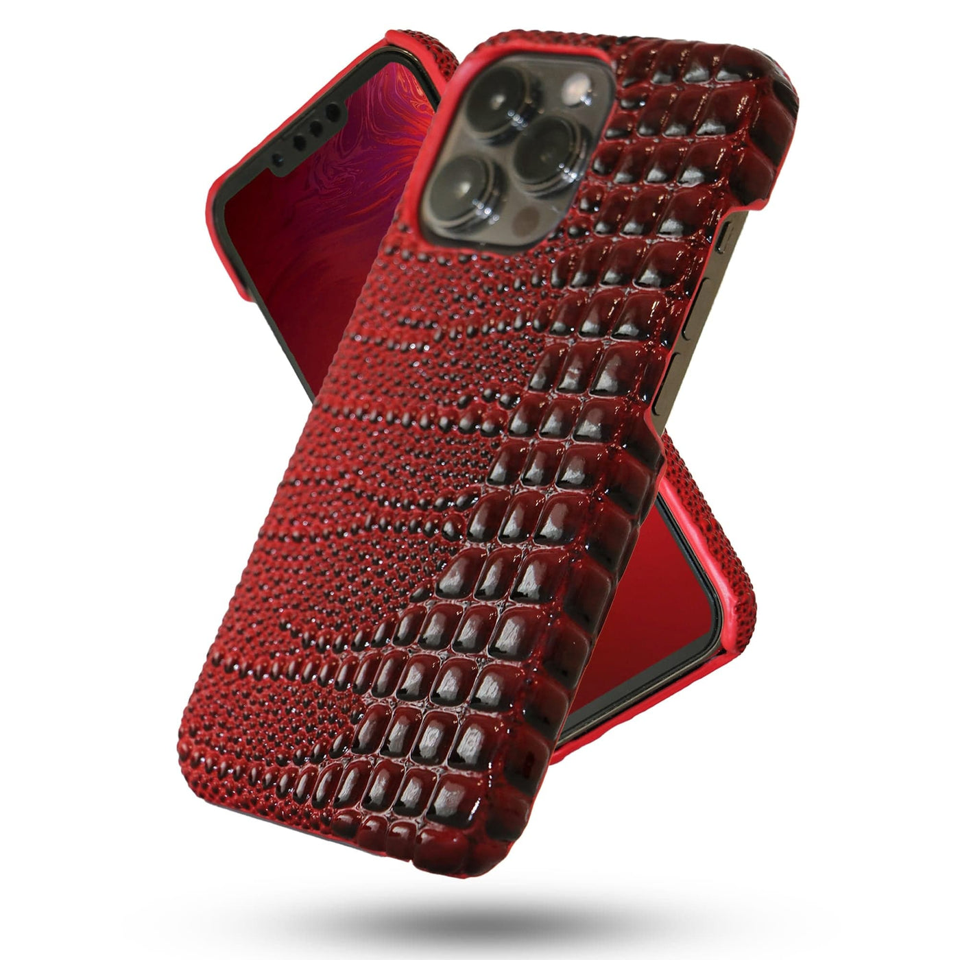 Husa de Protectie Timebox, Apple iPhone 13 Pro, Microfibra in Interior, Rosu - Imagine 1