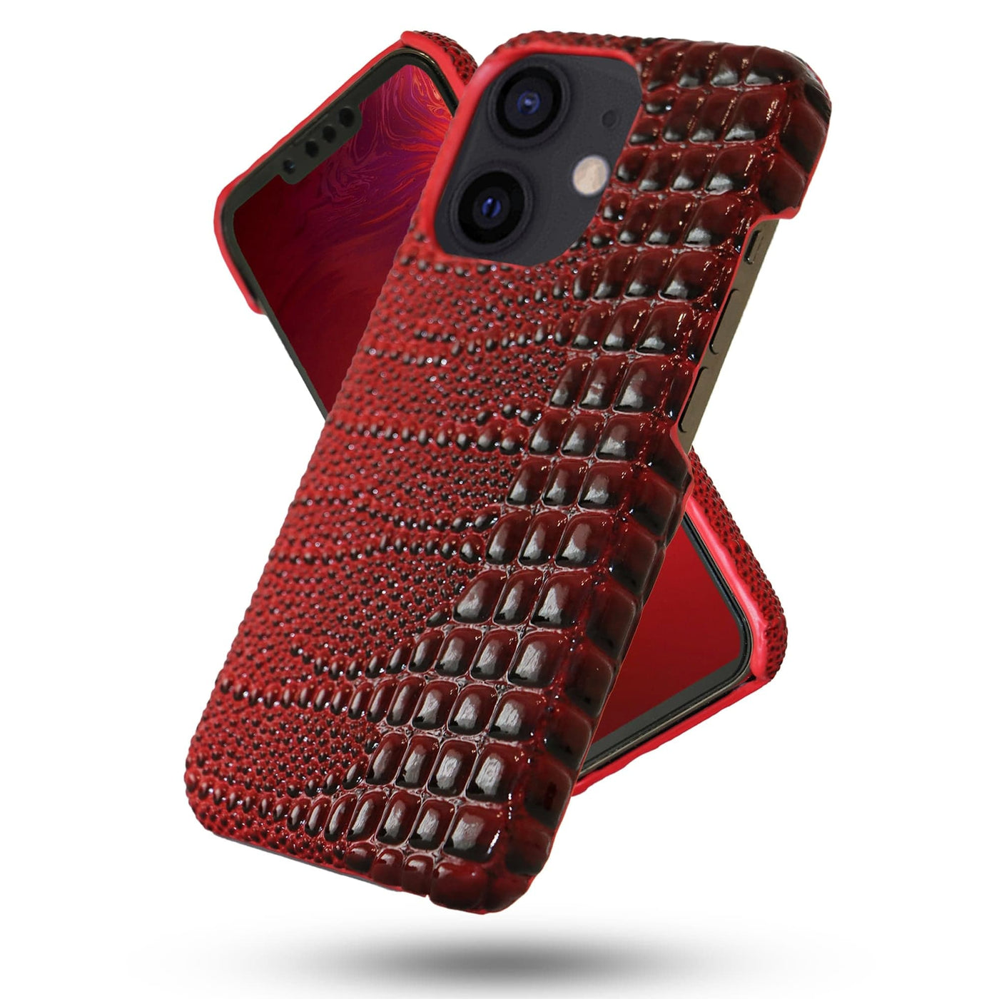 Husa de Protectie Timebox, Apple iPhone 12, Microfibra in Interior, Rosu - Imagine 1