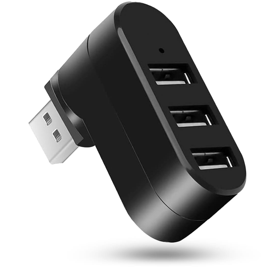Hub USB extern 3 in 1, Adaptor cu 3 porturi, USB 3, Negru - Imagine 1
