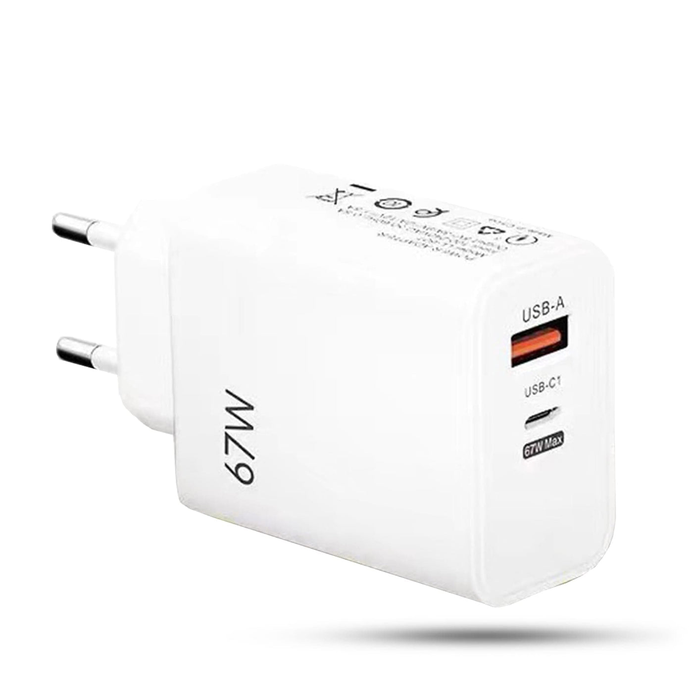 Incarcator Retea Timebox, 2 Porturi, 67W, 1 x Type-C, 1 x Q, C 3, Alb - Imagine 1