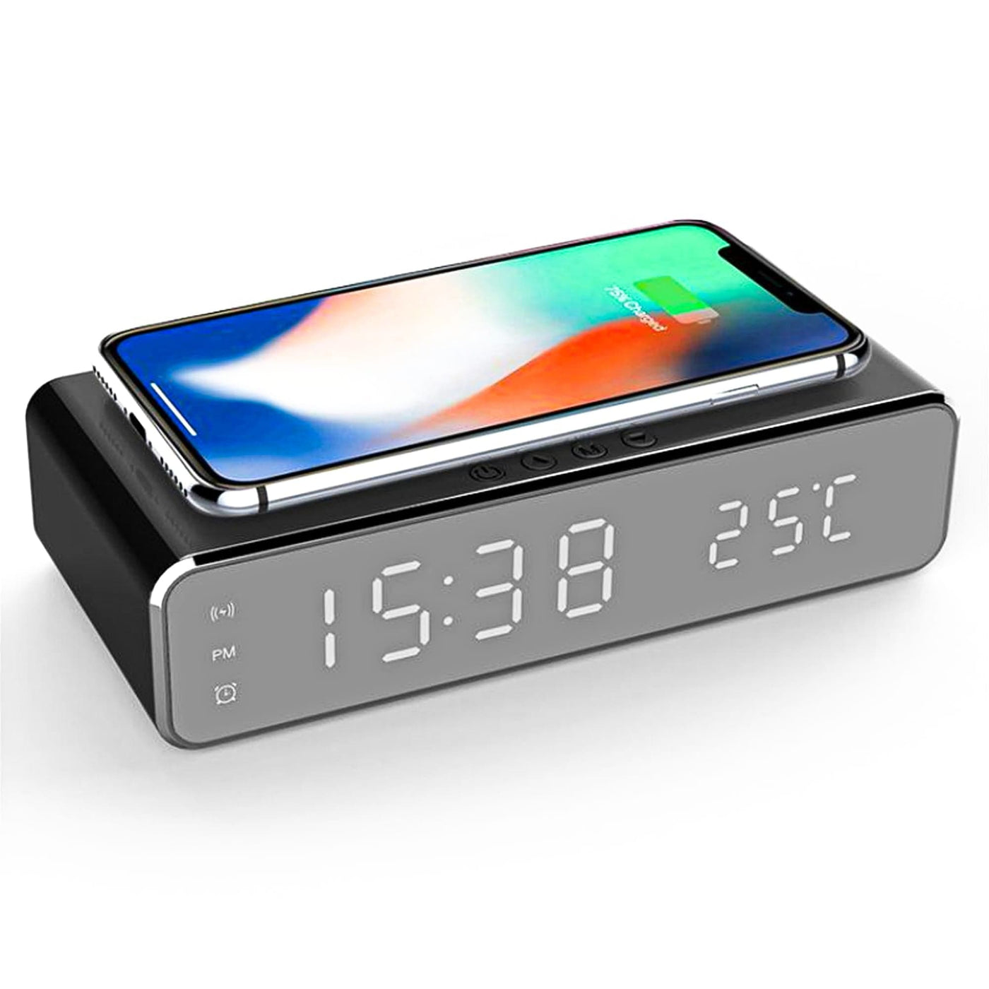 Incarcator Wireless Timebox, 10W, cu ceas digital si alarma, Samsung, Negru - Imagine 1