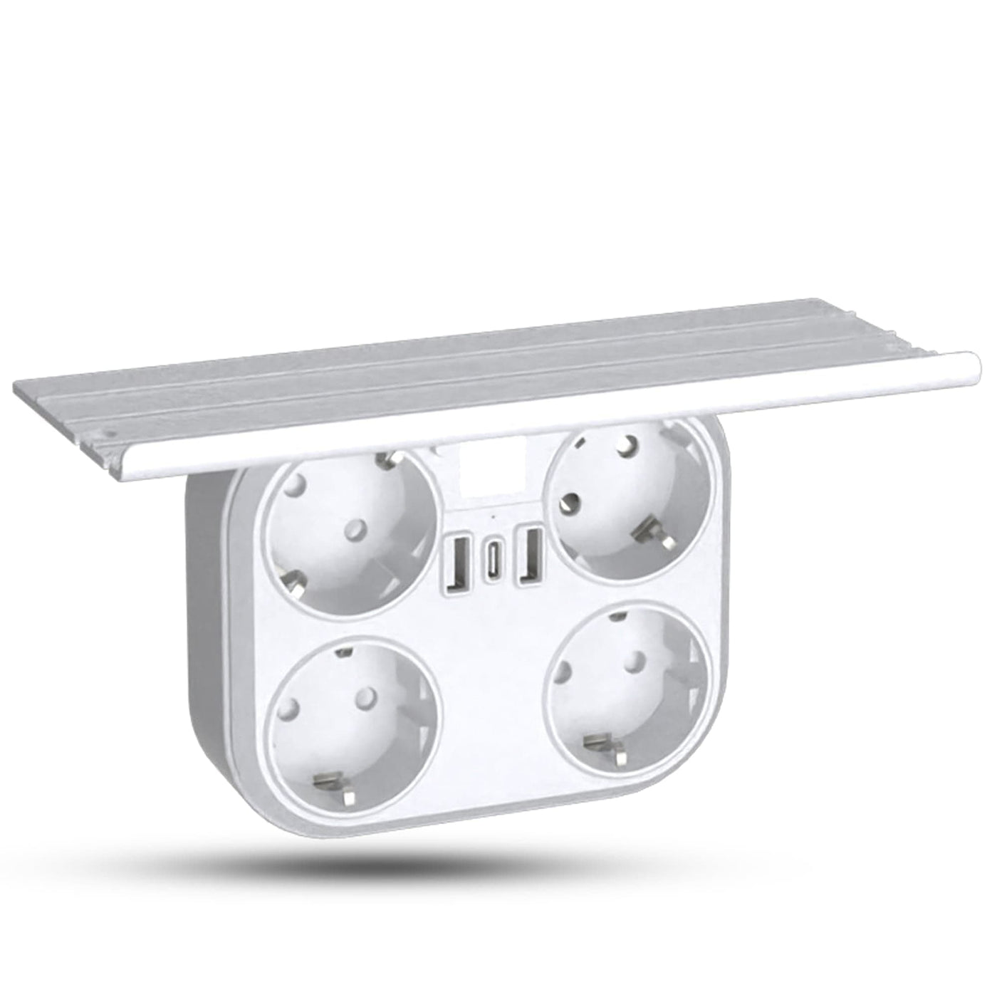 Priza cvadrupla Timebox, 2 x USB, x 1 Type-C, Alb - Imagine 1