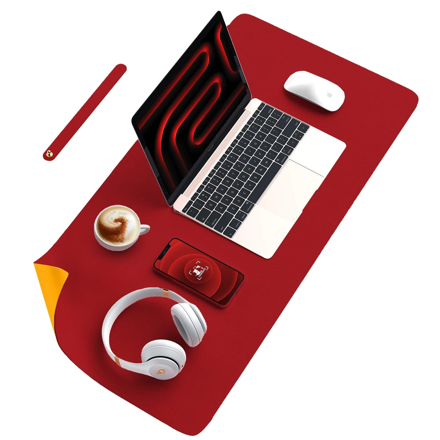 Mousepad gaming XXL cu doua fete din piele pu, 90x45, impermeabil - Imagine 1