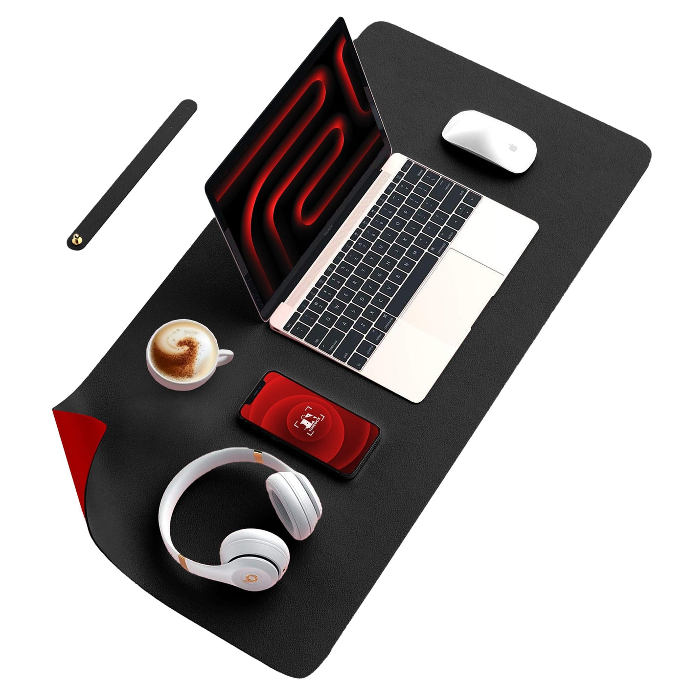 Mousepad gaming XXL cu doua fete din piele pu, 80x40, impermeabil - Imagine 1
