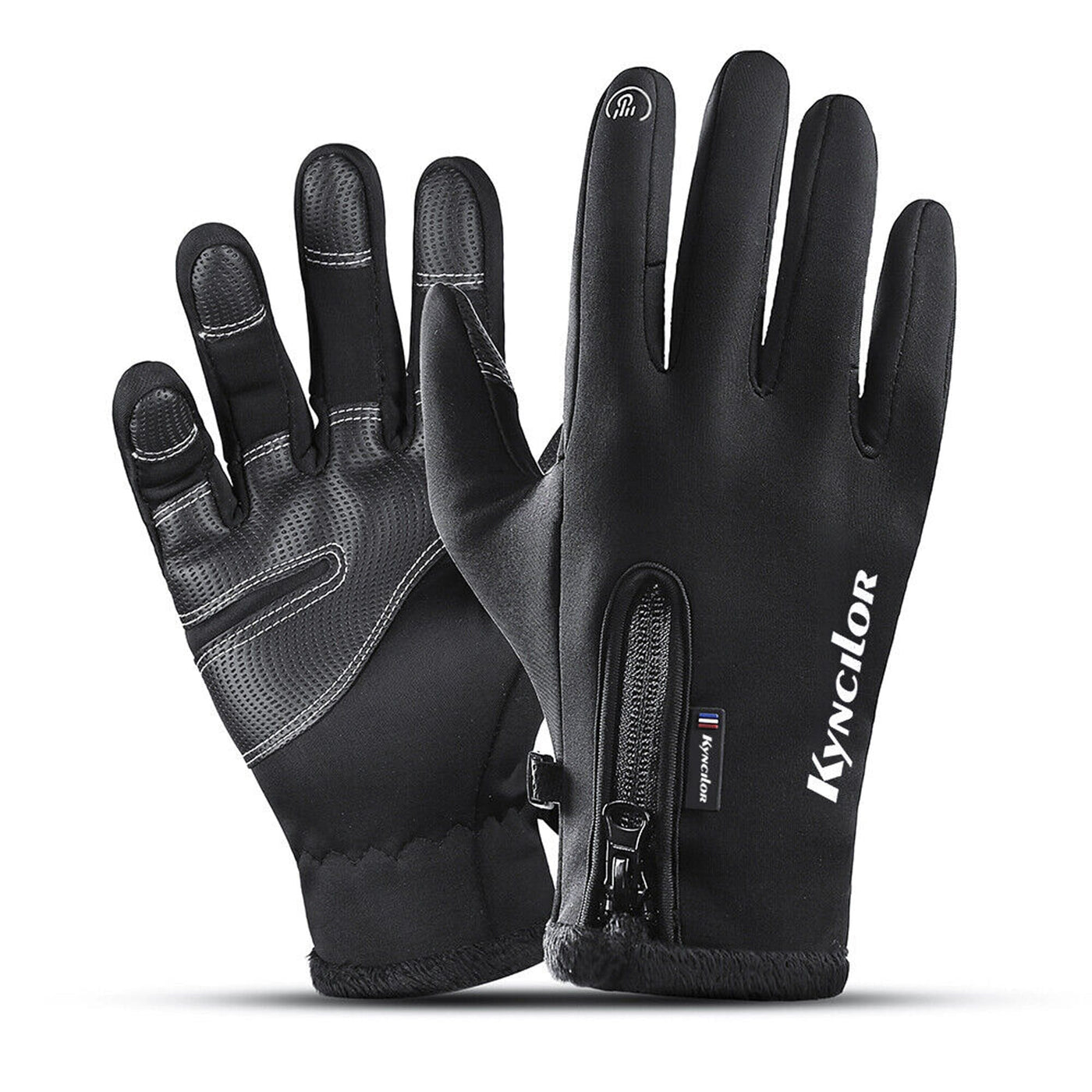 Manusi sport iarna, toamna, aderenta pentru ski, ciclism, Negru - M - Imagine 1