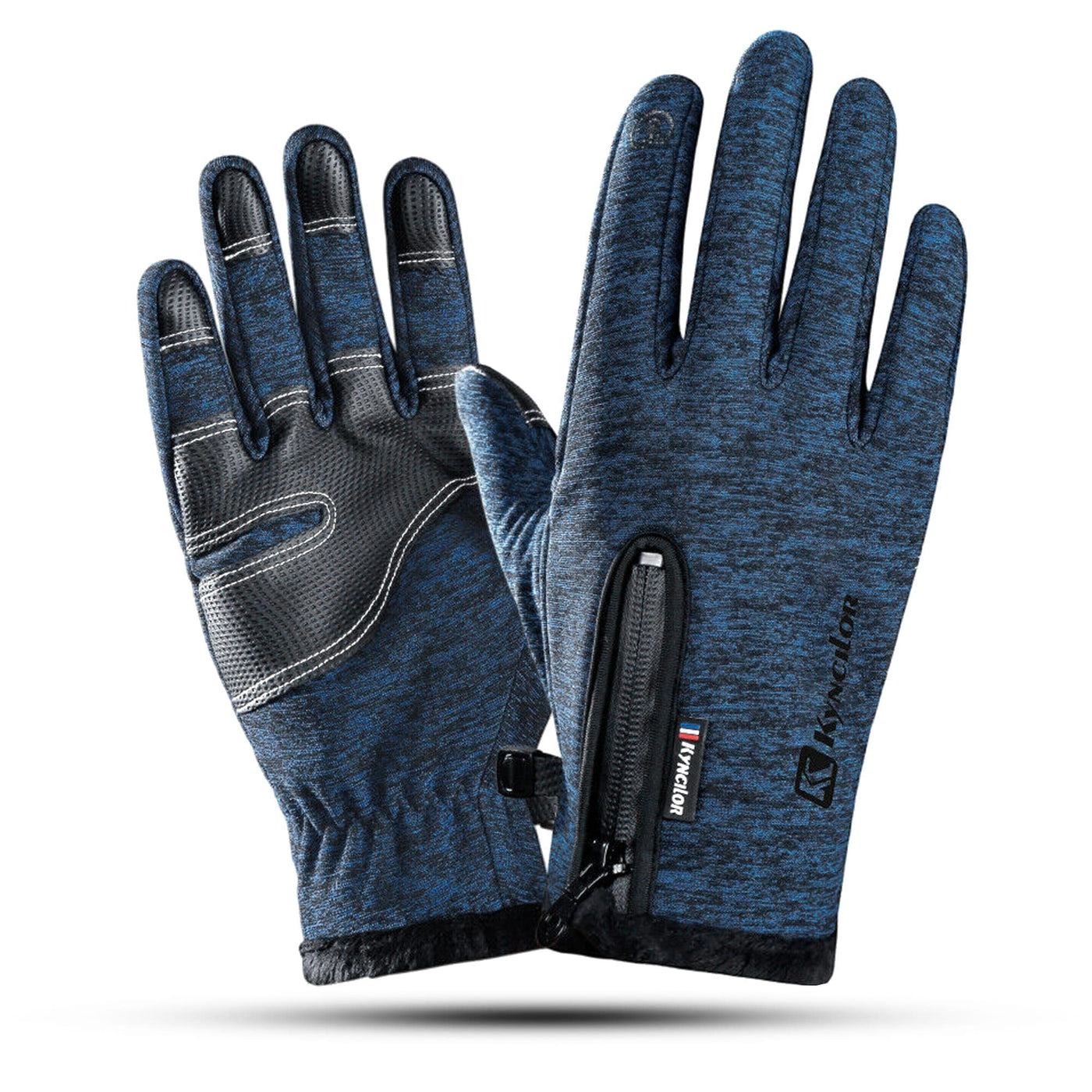 Manusi sport iarna, toamna, aderenta pentru ski, ciclism, Albastru - M - Imagine 1