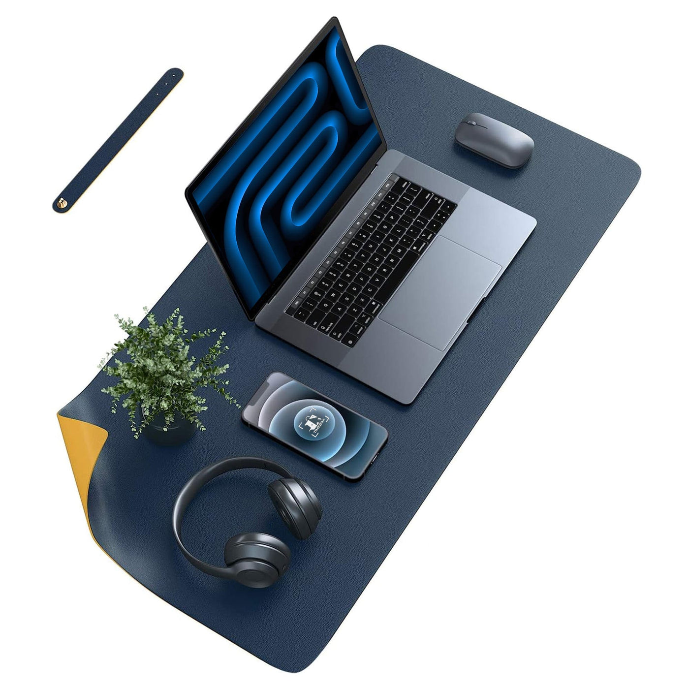Mousepad gaming XXL cu doua fete din piele pu, 80x40, impermeabil - Imagine 1
