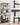 VASAGLE Biblioteca cu forma geometrica, pe 6 nivele, stil industrial, 30x80x180cm, maro rustic si negru