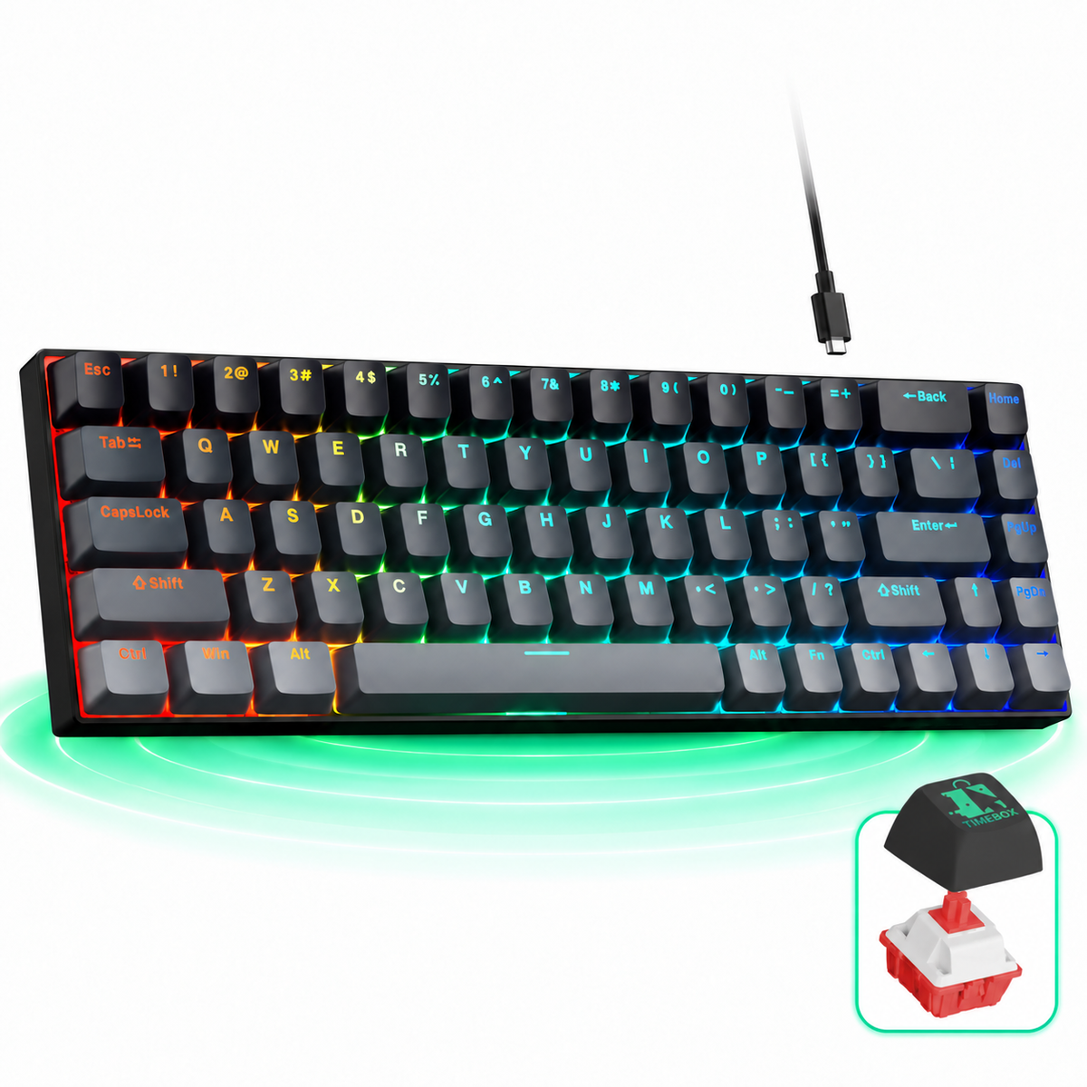 Tastatura Mecanica Gaming Timebox 60% 68 Taste RGB