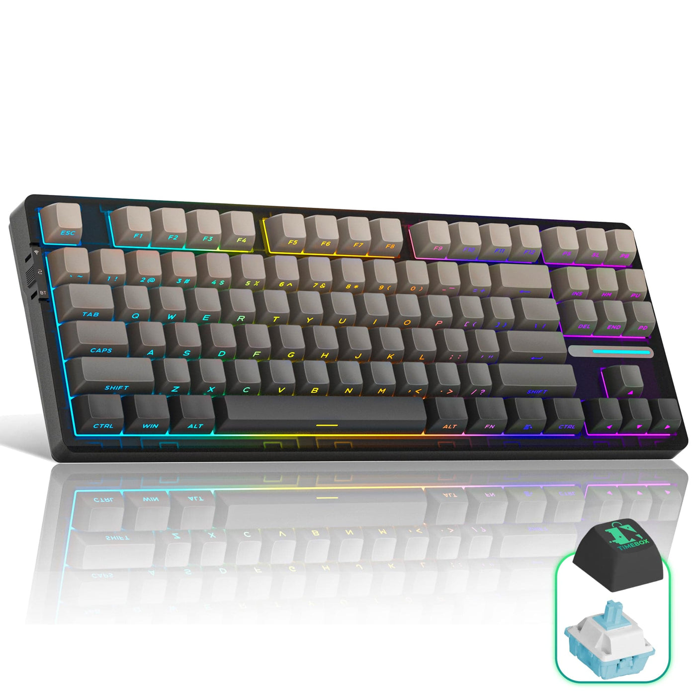 Tastatura Mecanica Gaming Timebox, 80%, Hot-Swap, Wireless, Gasket, Silentioasa - Imagine 1