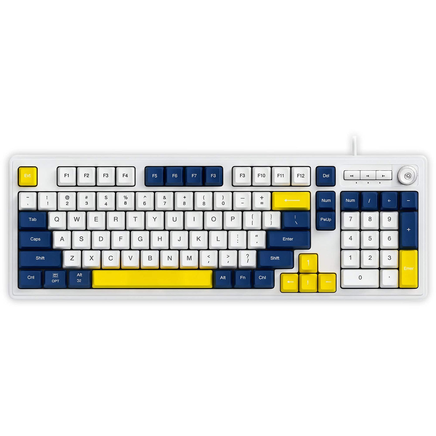 Tastatura cu fir Timebox, Iluminare RGB, Cablu 1, 5 m, Plastic ABS, Galben - Imagine 1