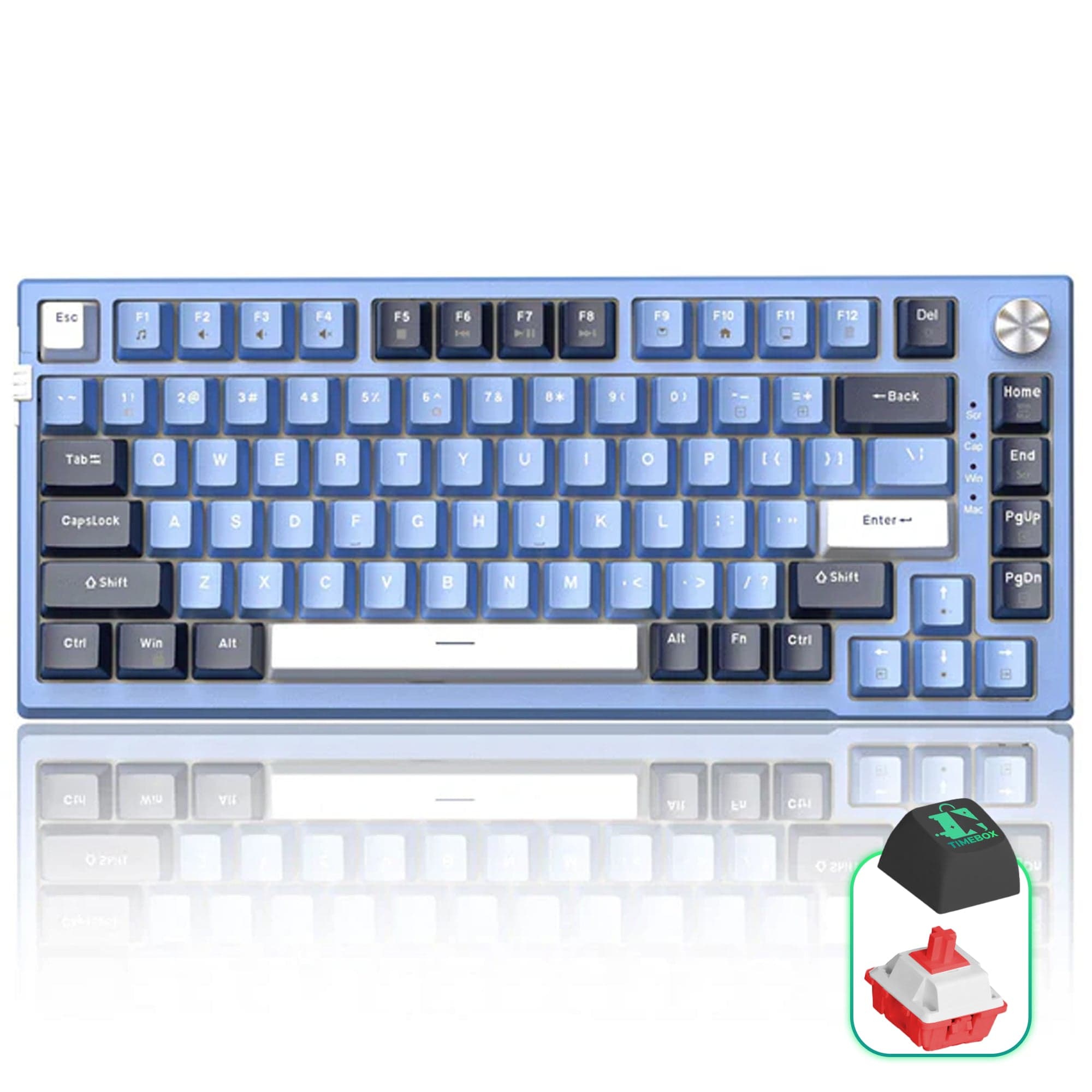 その他 EsportsTiger Grandmaster Blue Tastatura Mecanica Gaming Timebox, Blue Switch, 75%, Hot-Swap, TKL, Al