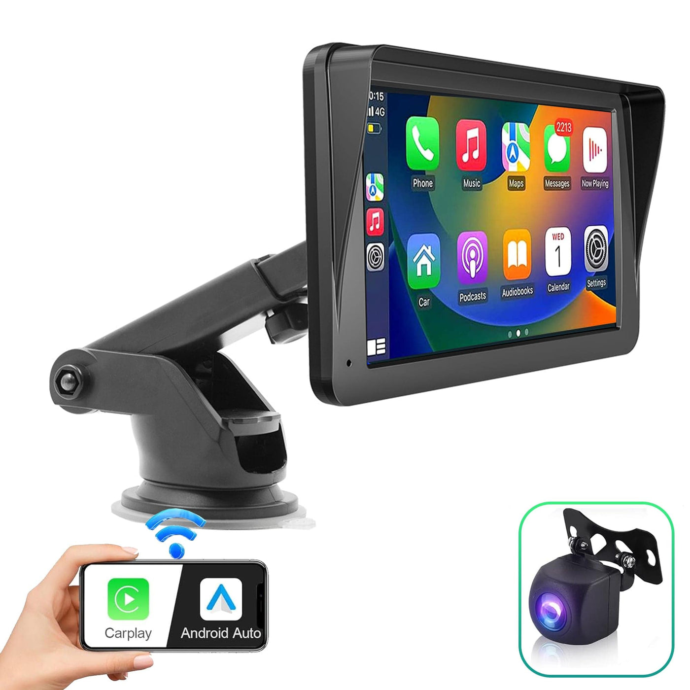 Sistem Multimedia Auto GPS Timebox, cu Apple CarPlay si Android Auto - Imagine 1