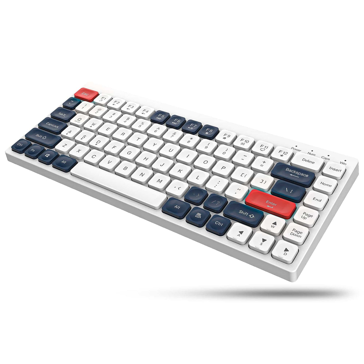 Tastatura Slim Low-Profile Timebox, Wireless, 4Ghz, Bluetooth, Alb Albastru - Imagine 1
