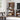 Biblioteca, raft cu 4 niveluri, cadru otel si polite din MDF, 74x30x155cm, maro rustic si negru