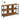 Biblioteca, raft cu 6 unitati de depozitare, din lemn, 33x120x80 cm, maro rustic