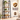 Biblioteca tip scara, cadru otel cu 4 polite din MDF, stil industrial, 56x34x138cm, maro rustic