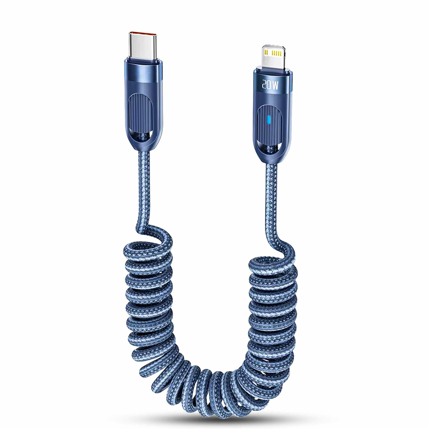 Cablu de Incarcare si Transfer de Date Timebox, USB-C la Lightning, 20W, Albastru - Imagine 1