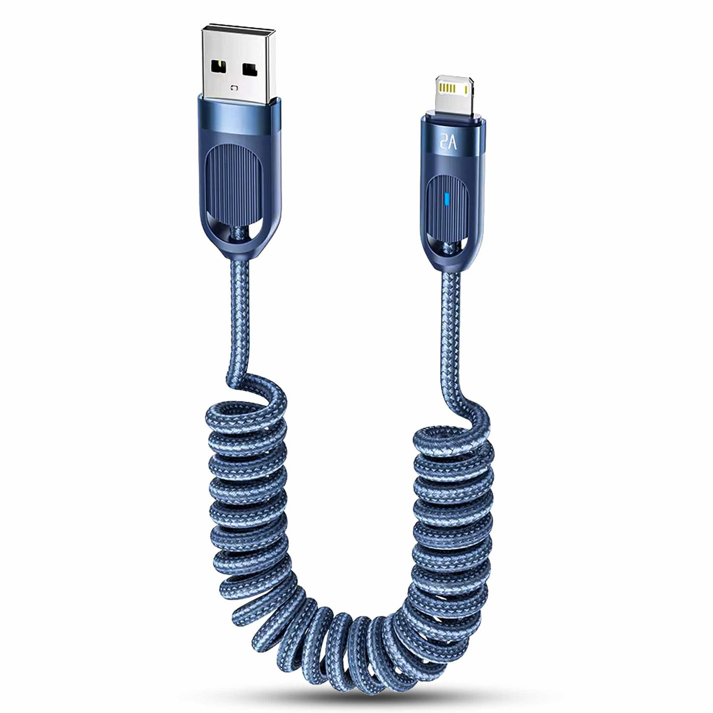 Cablu de Incarcare si Transfer de Date Timebox, USB la Lightning, 1,8m, Albastru - Imagine 1