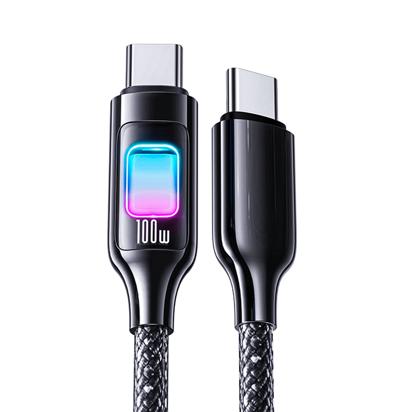 Cablu de Incarcare si Transfer de Date Timebox, USB-C la Type-C, 100W, 1,2m, Negru - Imagine 1