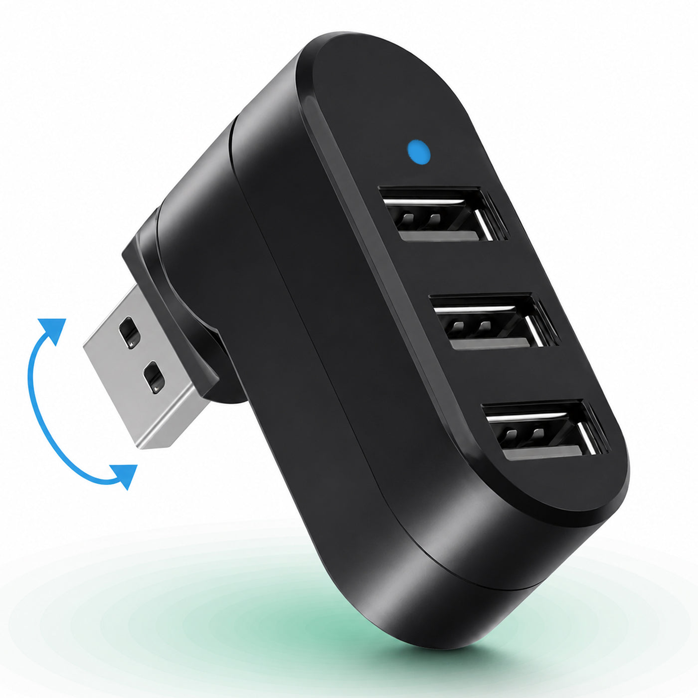 Hub USB extern 3 in 1, Adaptor cu 3 porturi, USB 3, Negru