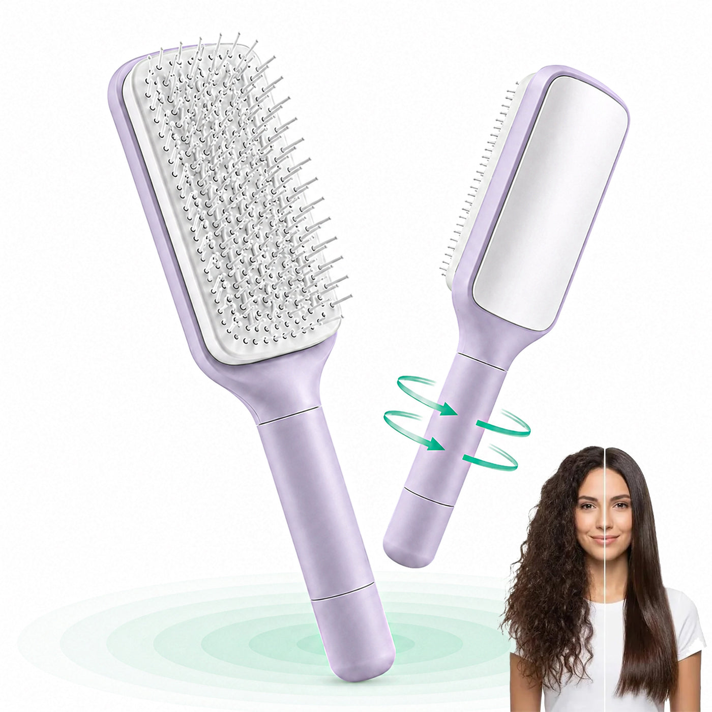Perie de Par Rotativa Timebox, Curatare Retractabila, Dinti Elastici, Violet
