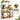 Raft de bucatarie, suport pentru cuptorul cu microunde, cos de sarma, 6 carlige S, 39x90x132cm, maro rustic