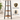 Raft de colt cu 4 polite, cadru metalic si PAL, 34x34x125 cm, maro rustic si negru