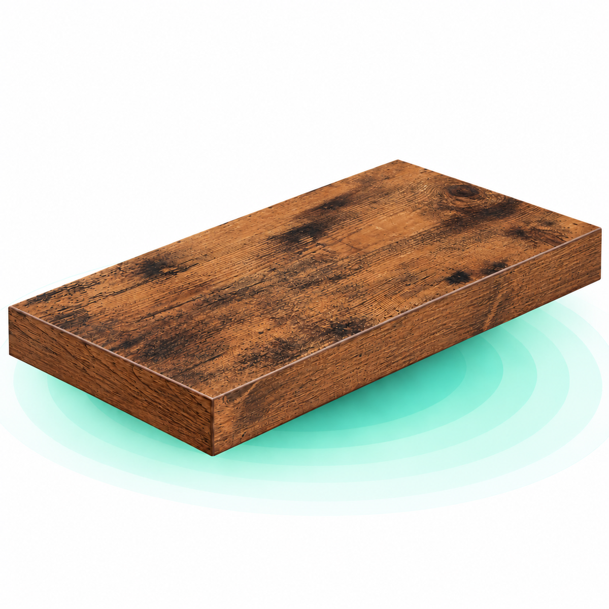Raft de perete suspendat plutitor, MDF, sistem montare inclus, 40x20x4cm, vintage maro