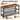 Raft pentru pantofi, cu 2 nivele, metal, 80x30x44cm, stil industrial, maro rustic si negru