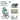 Scaun ergonomic copii, Rglaj inaltime, Brate rabatabile, Albastru - Imagine 3