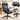 Scaun de birou ergonomic cu tetiera, spatar inalt, brate rabatabile, maxim 150 kg, 76x70x(111-121) cm, negru