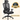 Scaun de birou ergonomic cu tetiera si suport lombar, reglabil, mecanism balans, maxim 120 kg, 70x70x133 cm, negru