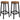 Set 2 scaune bar inalte, sezut rotund, cadru din otel, inaltime 65 cm, stil industrial, maro rustic si negru