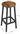 Set 2 scaune bar inalte, sezut rotund, cadru din otel, inaltime 65 cm, stil industrial, maro rustic si negru