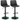Set de 2 scaune de bar, cu spatar, reglabile in inaltime, tapitat cu PU, 47x51x(89-109)cm, negru