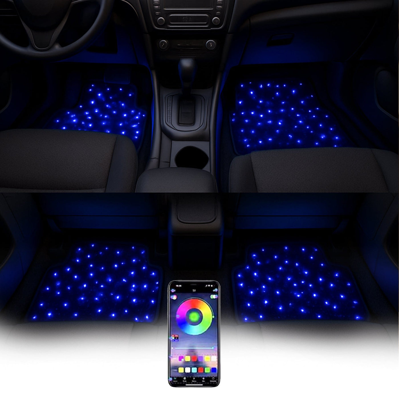 Covorase Auto LED Timebox, Waterproof si Lavabile, Instalare Rapida, Negru - Imagine 1