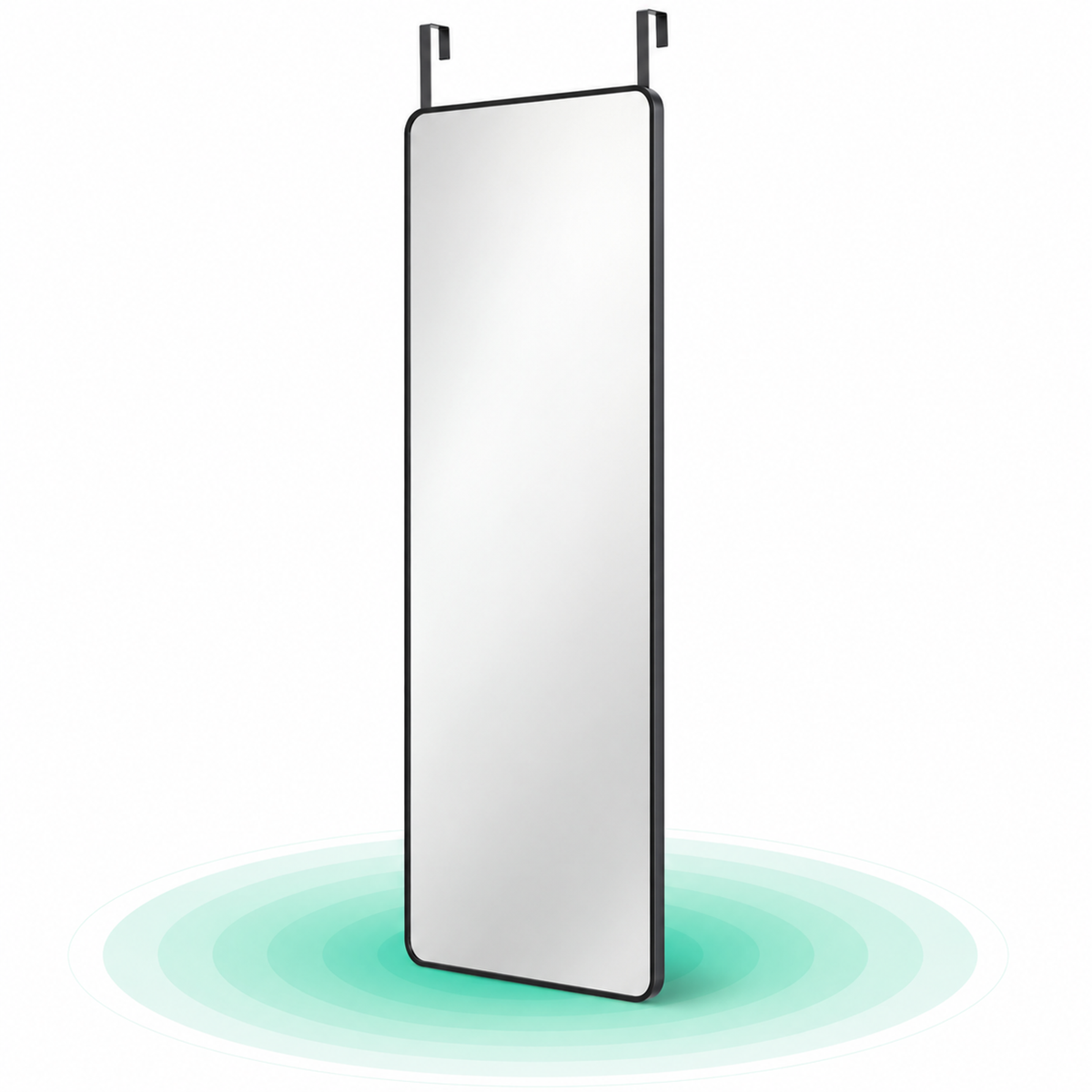 SONGMICS Oglinda mare de perete sau usa, rama aluminiu si sticla securizata, 120×40 cm, negru