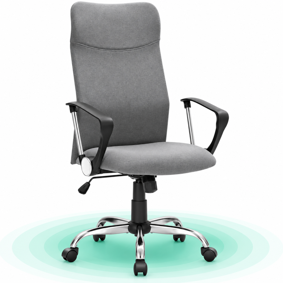 SONGMICS Scaun de birou ergonomic, reglabil pe inaltime, functie balans, maxim 120 kg, 63x63x120 cm, gri