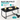 SONGMICS Set mobilier gradina 4 locuri, 2 scaune balansoar, canapea si masa, cadru metalic, negru